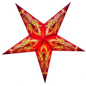 Абажур Зірка картонна 5 променів RED ULTA FLOWER