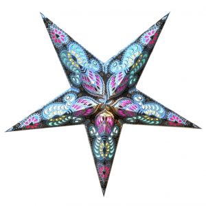 Абажур Зірка картонна 5 променів BLUE GANESH WHITE BINDI