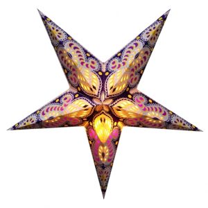 Абажур Зірка картонна 5 променів PURPLE AMBER GANESH