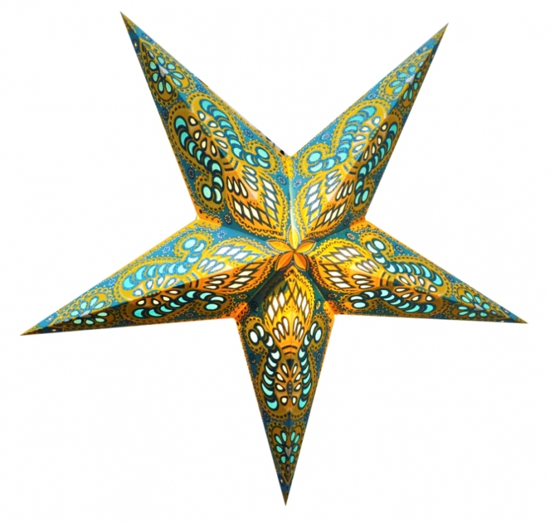Абажур Зірка картонна 5 променів TURQUOISE GANESH ZARI
