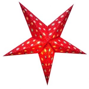 Абажур Зірка картонна 5 променів RED MULTI TISSUE