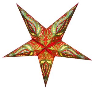 Абажур Зірка картонна 5 променів Red Green Unicorn Zari