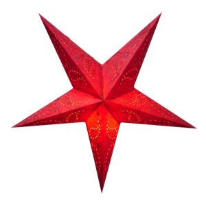 Абажур Зірка картонна 5 променів RED PAISLEY EMBD.
