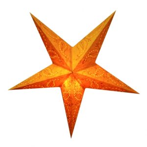 Абажур Зірка картонна 5 променів ORANGE PAISLEY EMBD.