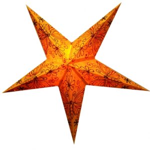 Абажур Зірка картонна 5 променів ORANGE BUTTERFLY EMBD.