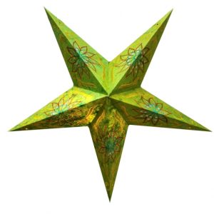 Абажур Зірка картонна 5 променів GREEN FLOWER EMBD.
