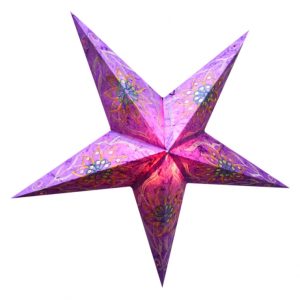 Абажур Зірка картонна 5 променів PURPLE FLOWER EMBD.