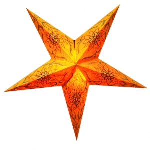 Абажур Зірка картонна 5 променів ORANGE FLOWER EMBD.