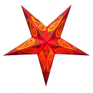 Абажур Зірка картонна 5 променів RED WOOL EMBD.