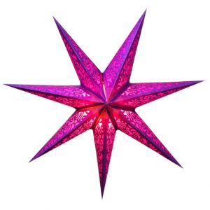 Абажур Зірка картонна 7 променів LASER FULL GLITTER Фіолетовий
