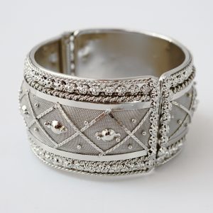 Браслет індійський рознімний білий метал