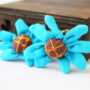 Сережки ганчіркові Квітка блакитна