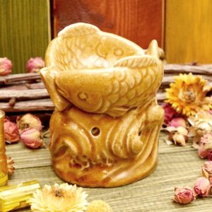 Аромалампа керамічна Дві рибки Коричнева