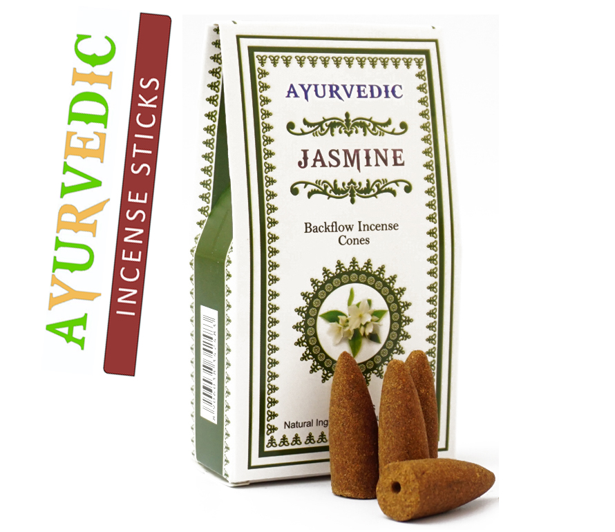 Ароматичні конуси Жасмин Ayurvedic BACK FLOW Jasmine