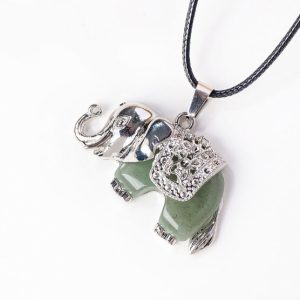 Кулон Слоненя вставка Зелений авантюрін
