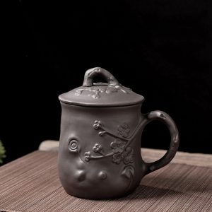 Чашка з кришкою "Сливова чашка" Чорна 500мл.