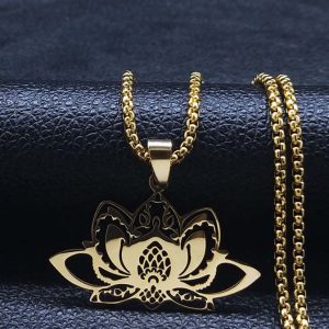 Лотос жовтий метал з ланцюжком 60см.