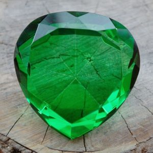 Серце кольорове скло Зелене